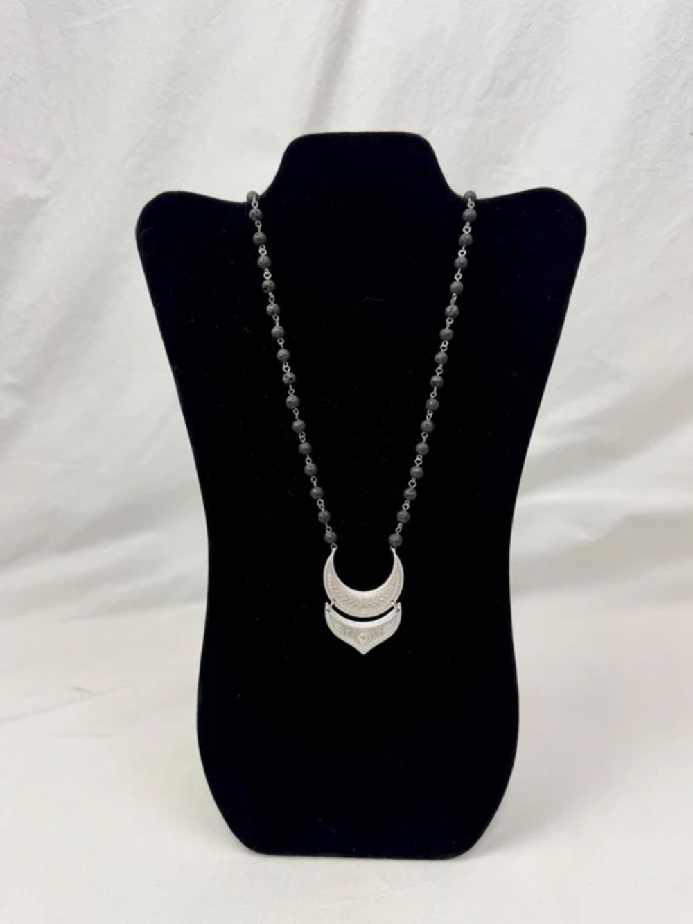 Marlyn Shiff Silver-Tone Crescent Pendant Necklace - Women's Jewelry